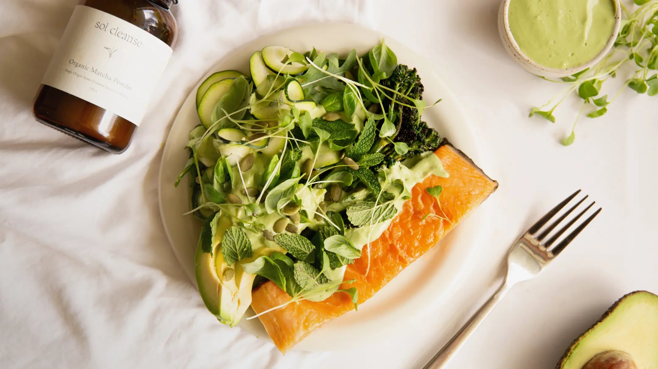 Green Goddess Salad with Matcha Dressing