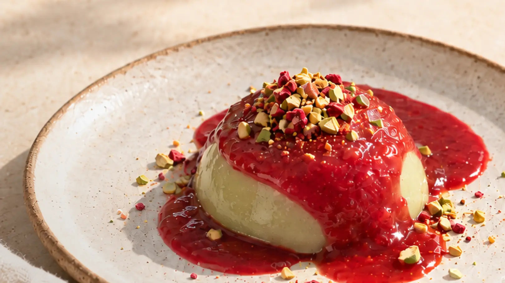 Gut-Loving Matcha Panna Cotta with Strawberry Coulis