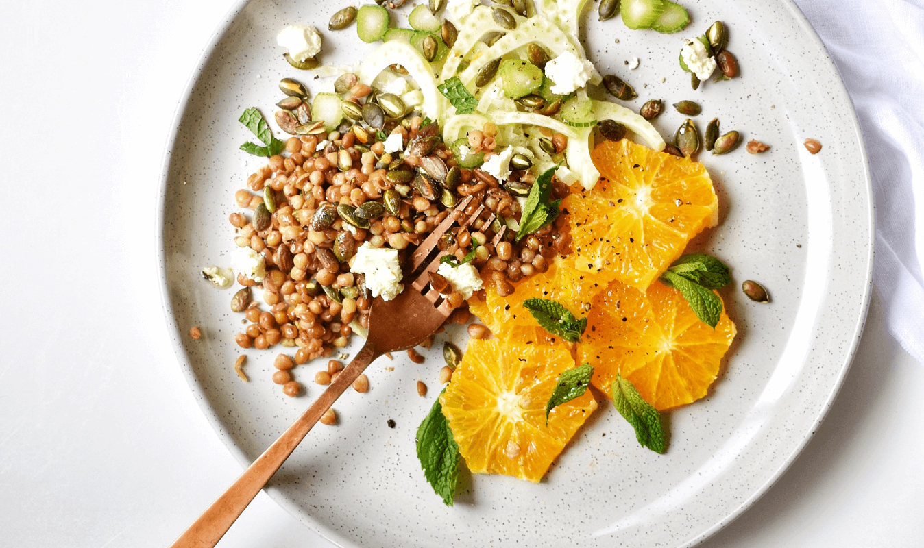 Fennel, Orange, Lentil & Mint Salad