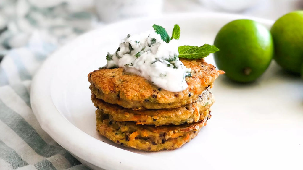 Quinoa, Carrot and Mint Fritters